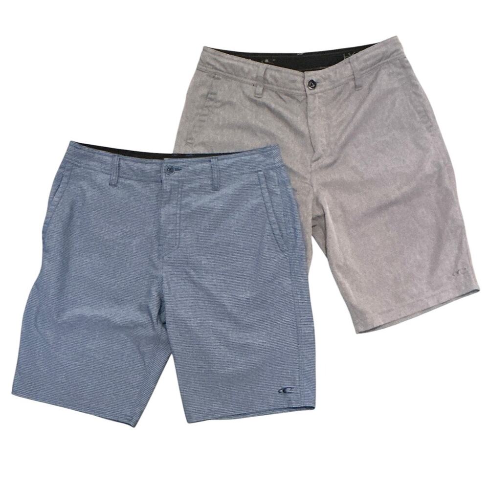 O'Neill Hybrid Shorts Men's Size 30 Set of 2 Blue Gray Quick Dry Stretch Golf